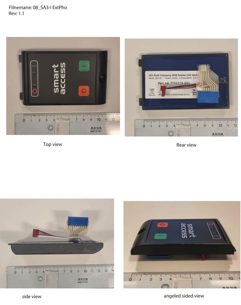 RFID reader - FCC ID 2ATGK-SA3-I - AES GmbH