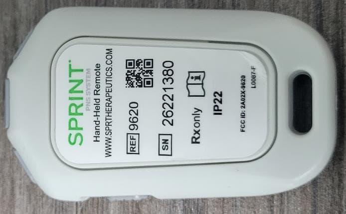 SPRINT Patient Remote - FCC ID 2BBB4-9620 - SPR Therapeutics, Inc.