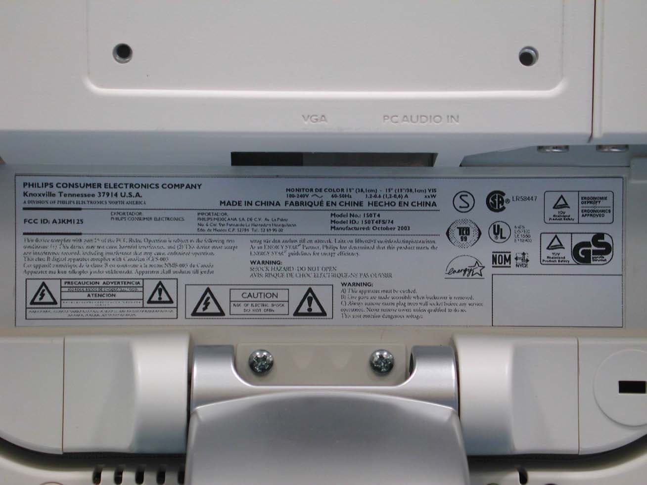 LCD TV Monitor - FCC ID A3KM125 - Philips Electronics Industries (Taiwan) Ltd