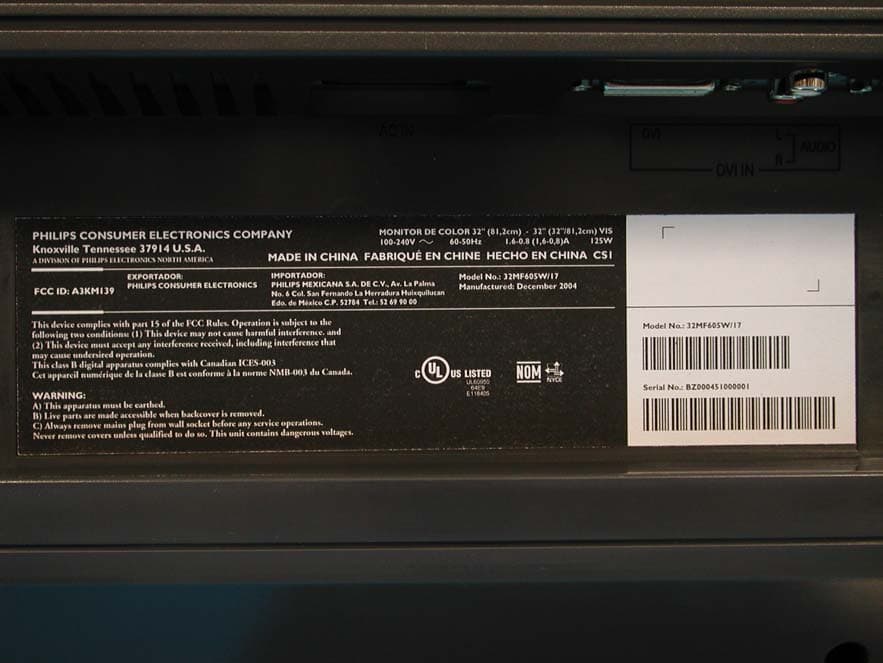 LCD TV - FCC ID A3KM139 - Philips Electronics Industries (Taiwan) Ltd