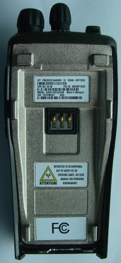 2-Way Portable Radio - FCC ID ABZ99FT3092 - Motorola Solutions, Inc.