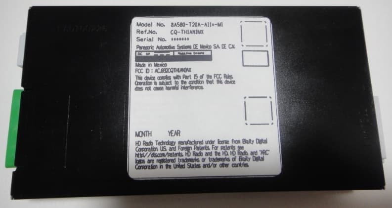 Car radio tuner - FCC ID ACJ932CQTH1AN1MX - Panasonic Corporation of North America