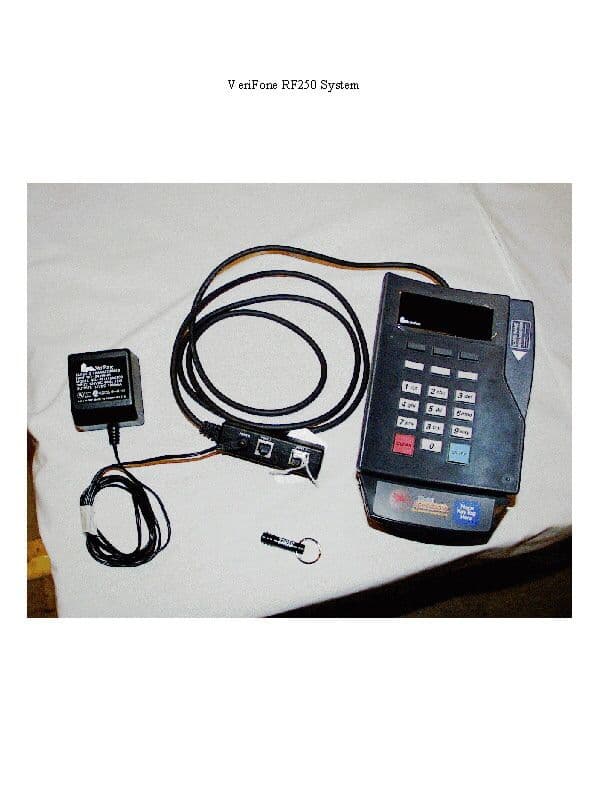 RFID device that is part of a point of sale termin - FCC ID B32RF250 - VeriFone Inc