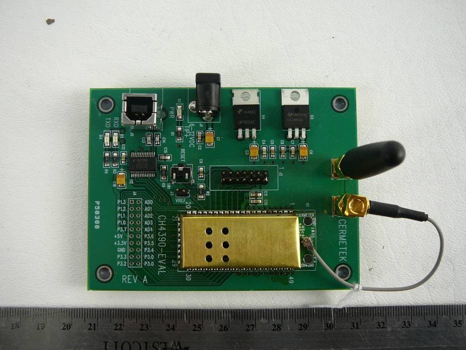 RF MODULE FOR THE RETREIVEAL OF SENSOR DATA - FCC ID B46CH4390 - Cermetek Microelectronics Inc