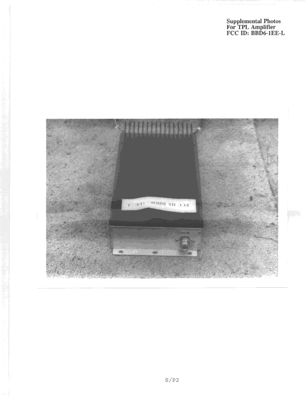 AMP - Amplifier - FCC ID BBD6-1EE-L - TPL Communications Inc