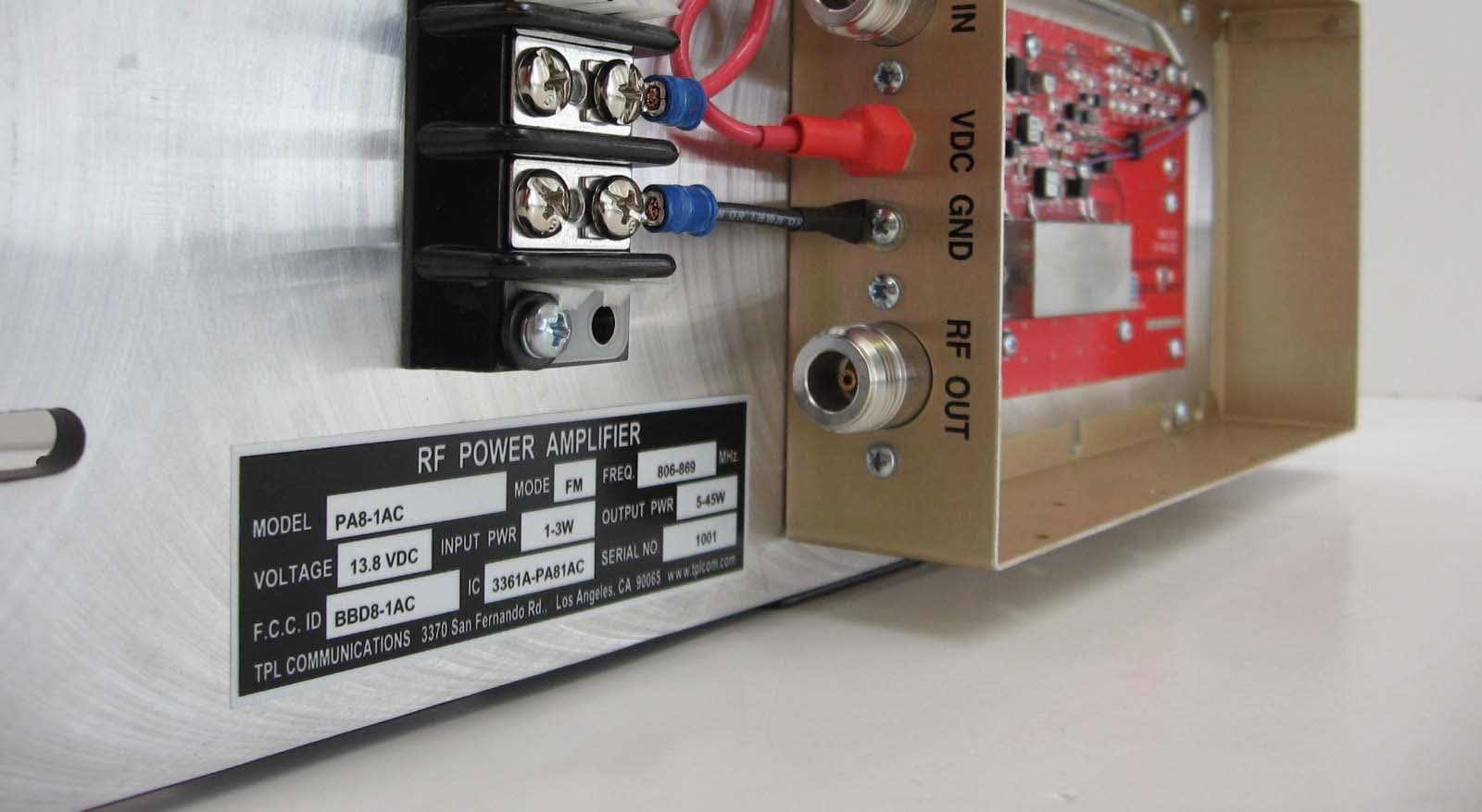 RF Power Amplifier - FCC ID BBD8-1AC - TPL Communications Inc
