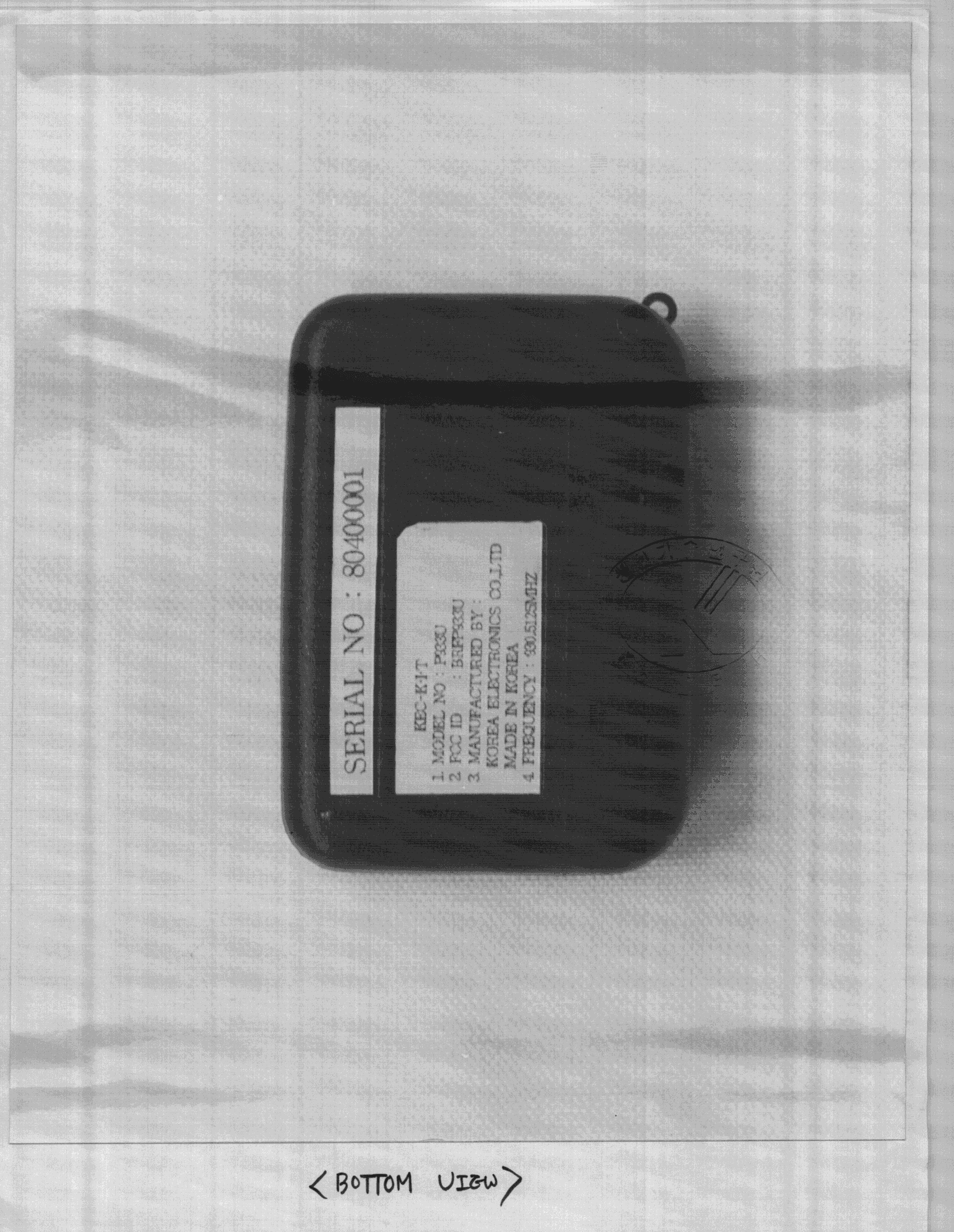 Paging Receiver - FCC ID BRFP933U - KTV Global Corporation