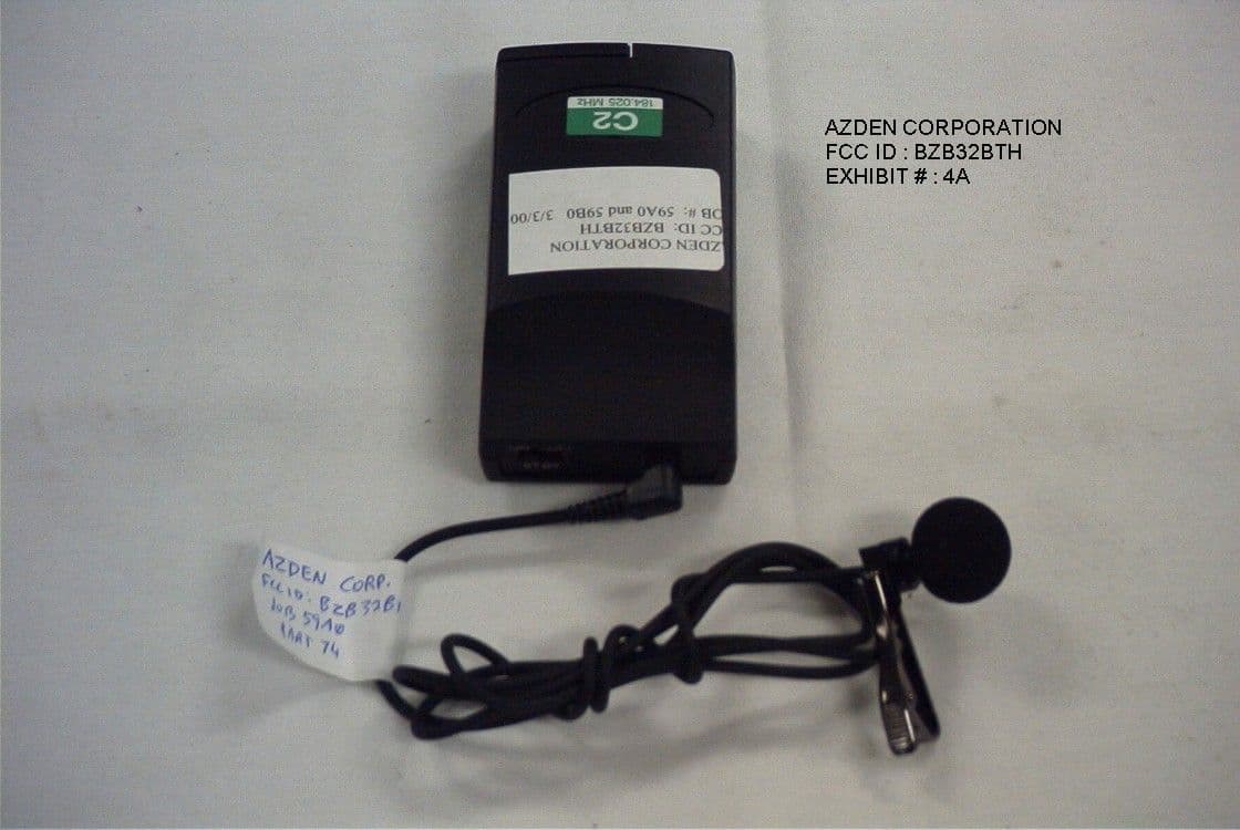 TBT - Licensed Broadcast Transmitter Worn on Body - FCC ID BZB32BTH - Azden Corporation