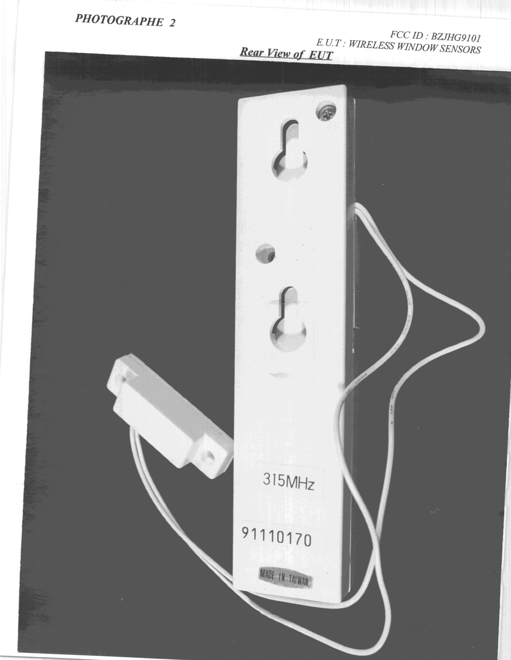 DSC - Part 15 Security/Remote Control Transmitter - FCC ID BZJHG9101 - Zonas Technology Inc.