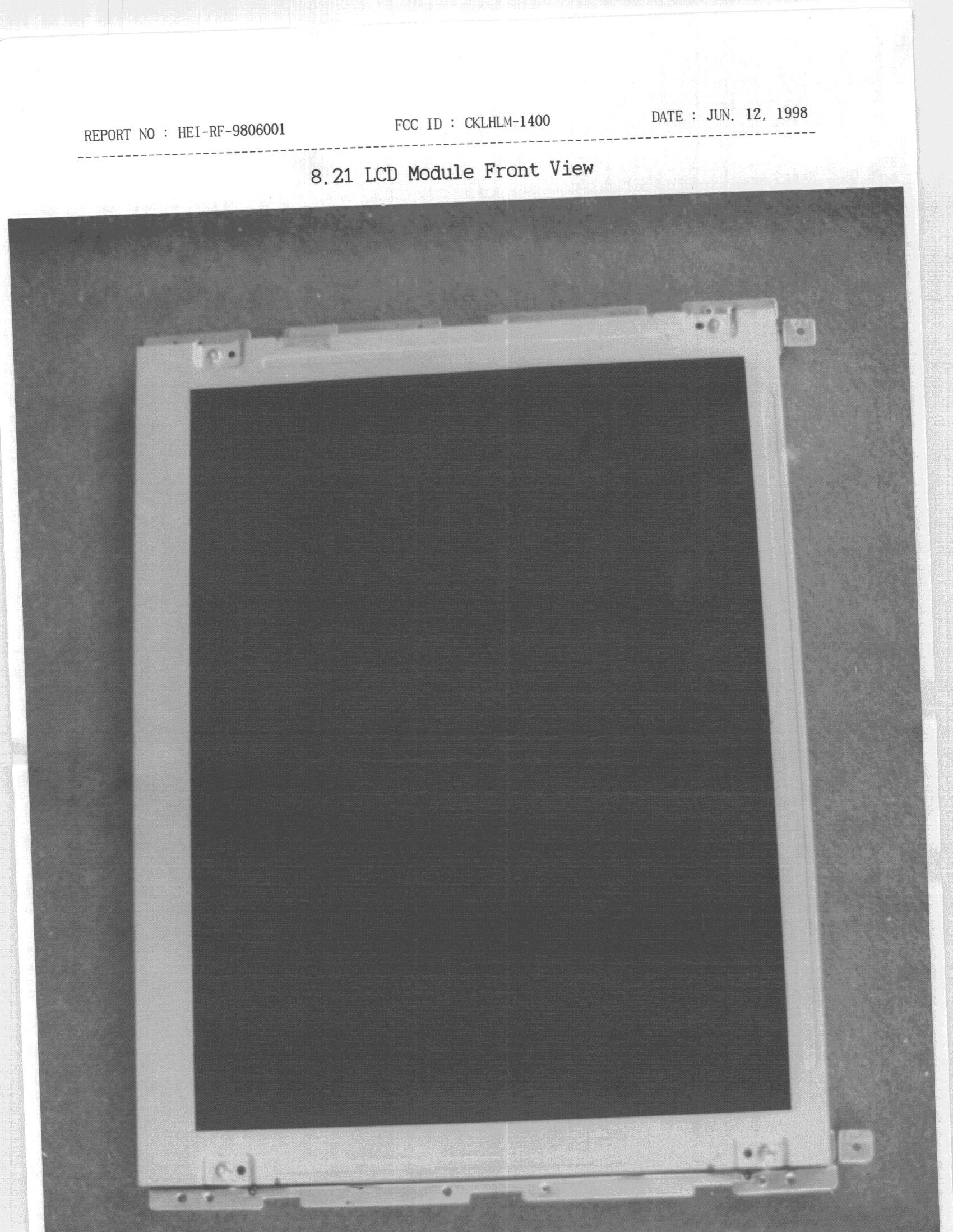 JBP - Part 15 Class B Computing Device Peripheral - FCC ID CKLHLM-1400 - Hyundai Electronics Industries Co Ltd