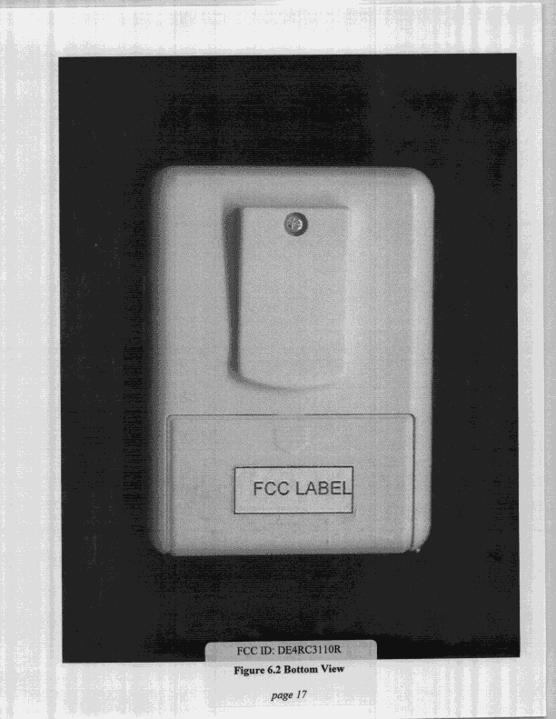 Wireless Door Chime Receiver - FCC ID DE4RC3110R - Thomas & Betts Corporation