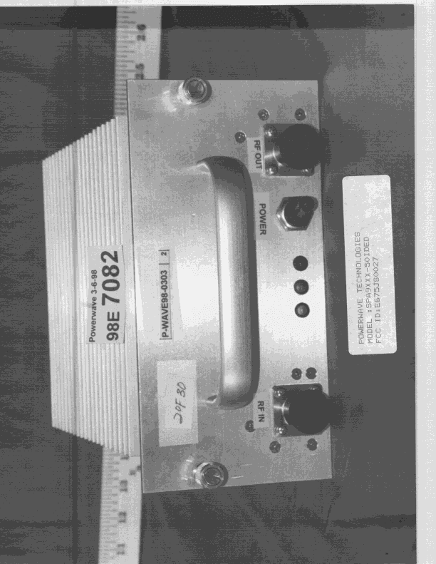 Single Channel Amplifier - FCC ID E675JS0027 - Powerwave Technologies Inc