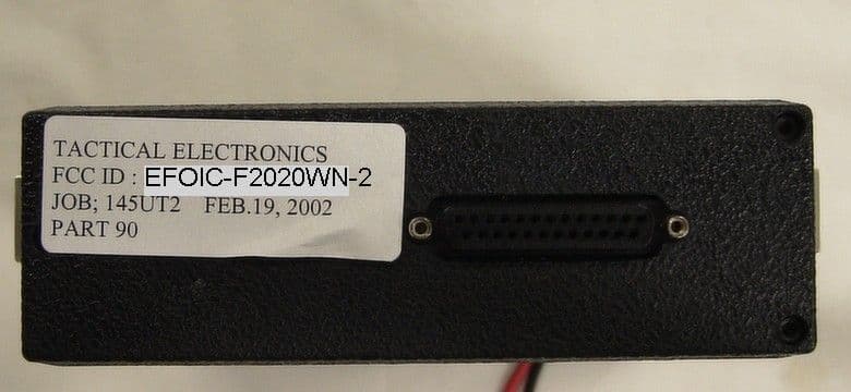 UHF TRANSMITTER - FCC ID EFOIC-F2020WN-2 - Tactical Electronics Corporation