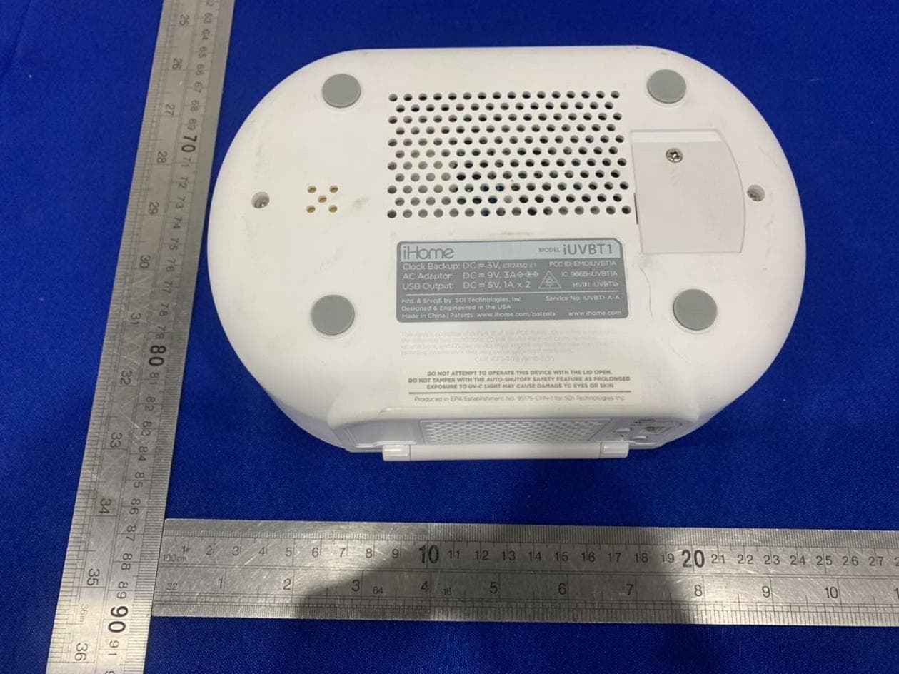Bluetooth Alarm Clock with UV Sanitizing and USB charging - FCC ID EMOIUVBT1A - SDI Technologies Inc.