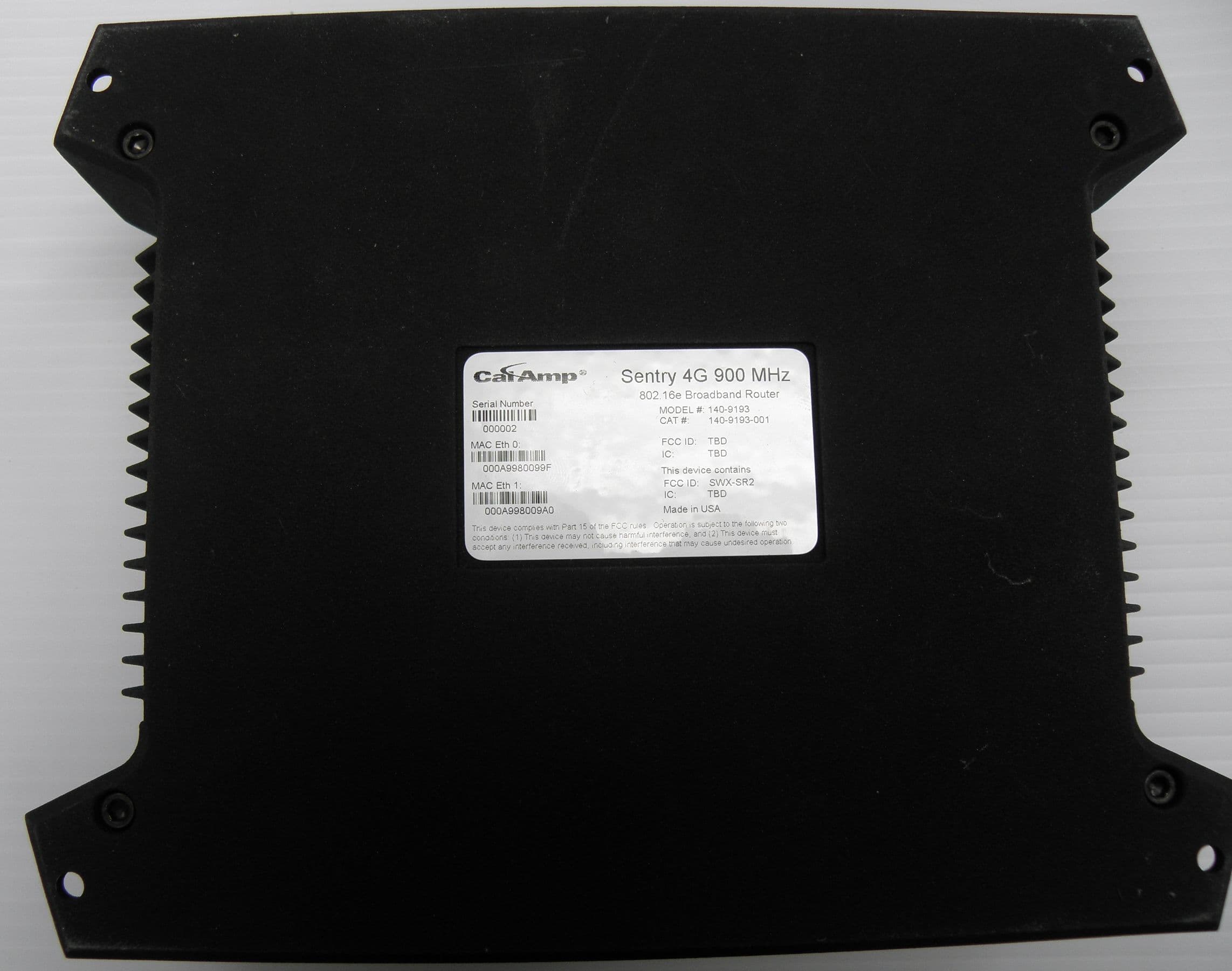 Wireless router with Wi-Fi option - FCC ID EOT-1409193000 - CALAMP WIRELESS NETWORKS INC.