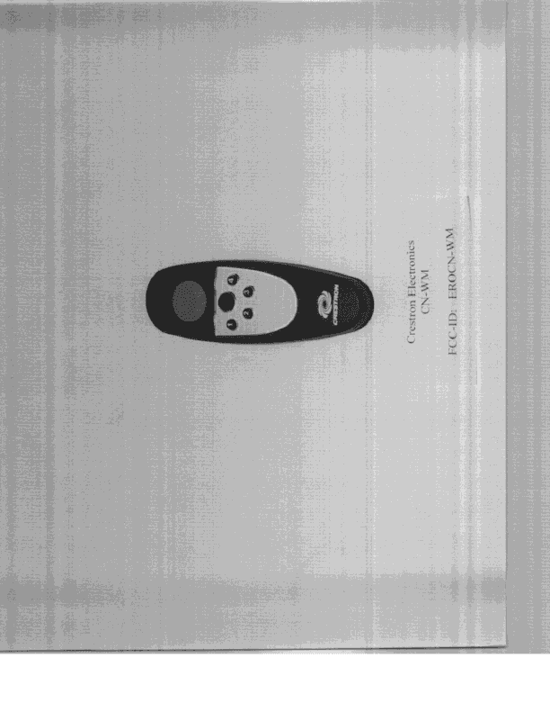 DSC - Part 15 Security/Remote Control Transmitter - FCC ID EROCN-WM - Crestron Electronics Inc