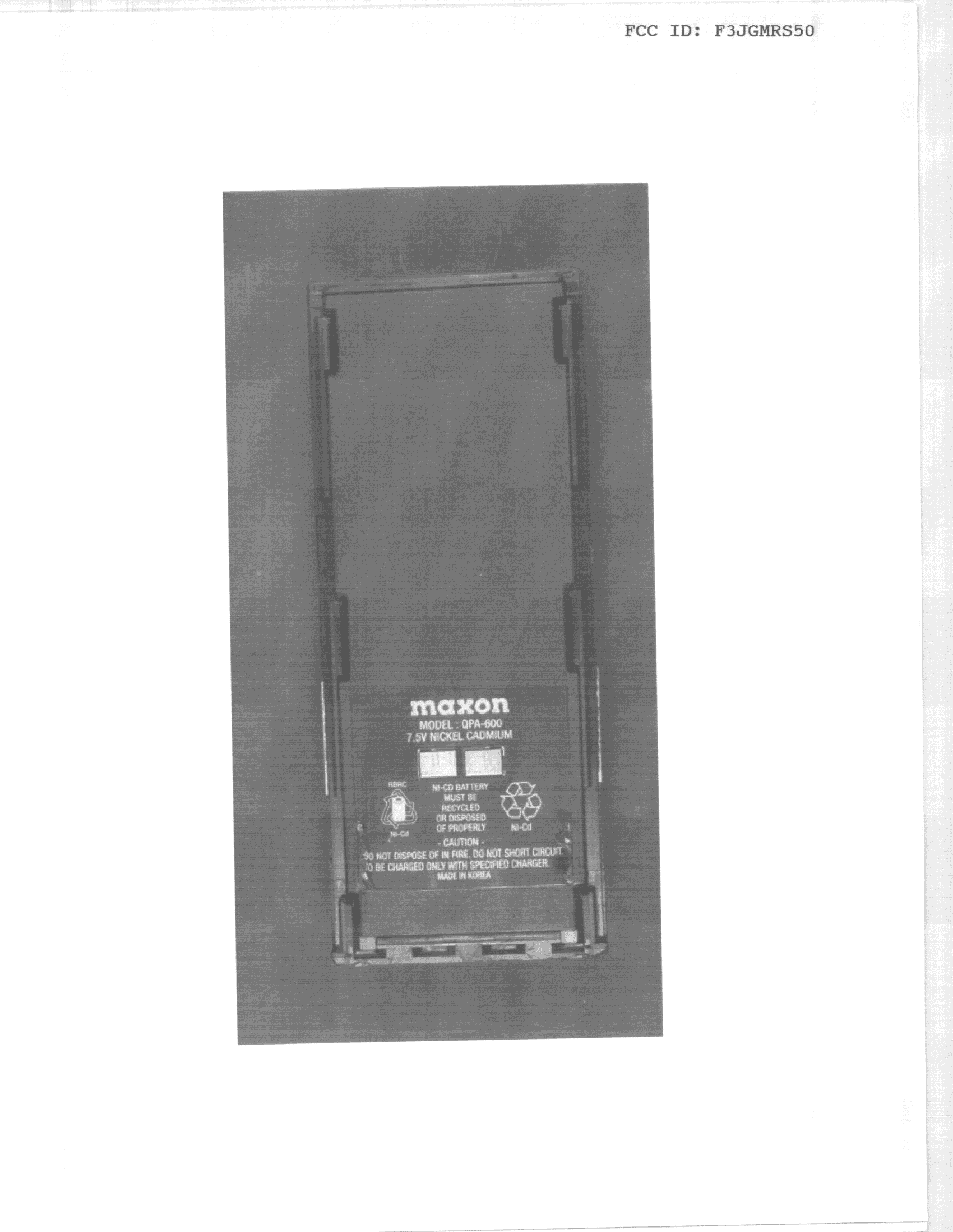 TNB - Licensed Non-Broadcast Station Transmitter - FCC ID F3JGMRS50 - Midland Radio Corporation