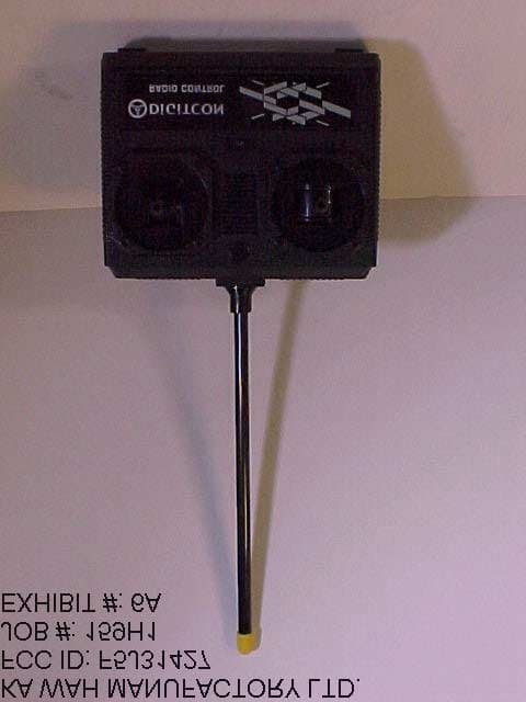 27 MHz Remote Control TX - FCC ID F5J31427 - Ka Wah Manufactory Limited