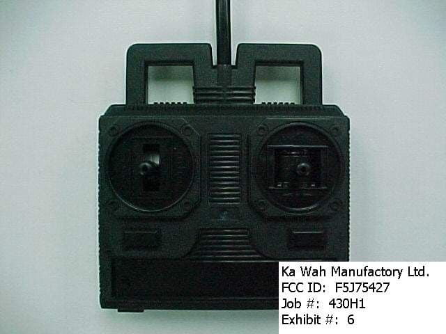 27 MHz Remote Control Transmitter - FCC ID F5J75427 - Ka Wah Manufactory Limited