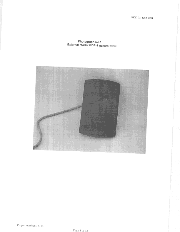 DCD - Part 15 Low Power Transmitter Below 1705 kHz - FCC ID GSARDR - Visonic Inc.