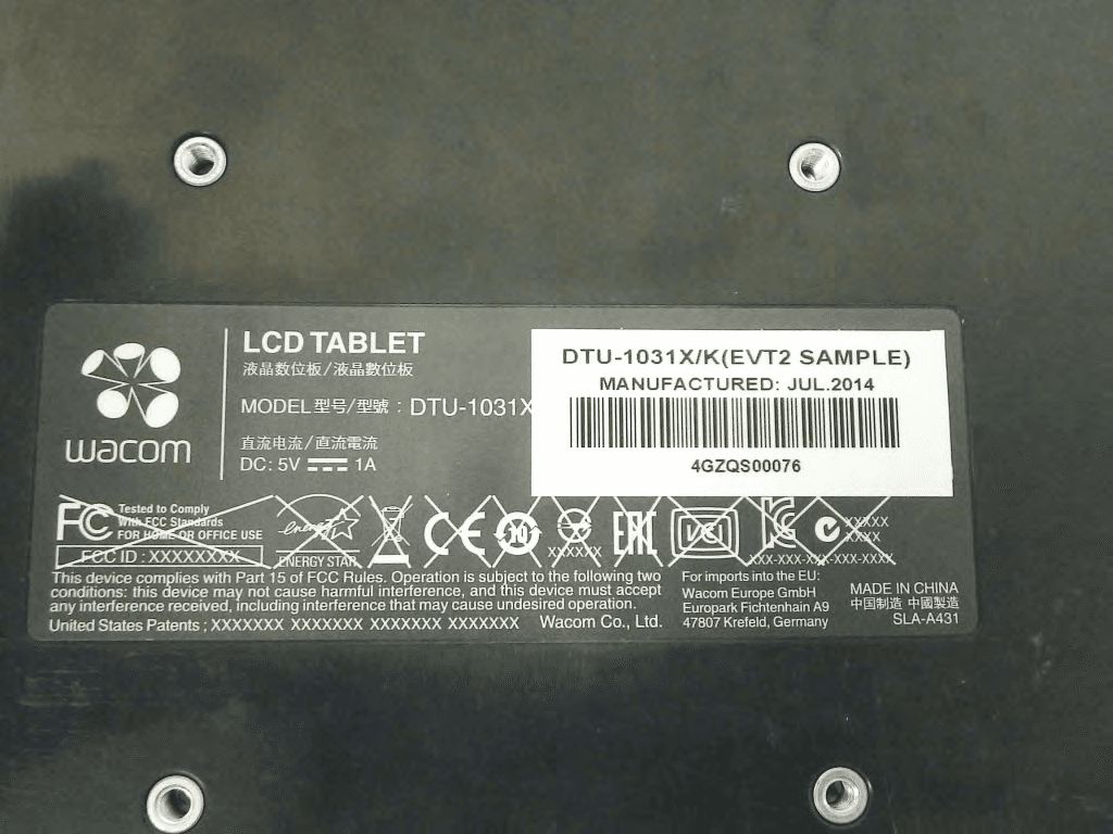 LCD Tablet - FCC ID HV4DTU1031X - Wacom Co Ltd