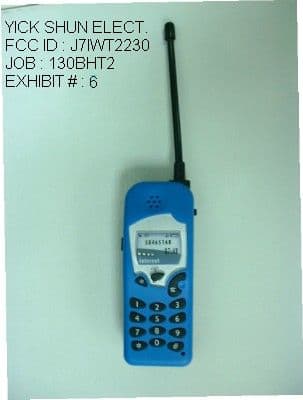 49 MHz Walkie Talkie TX - FCC ID J7IWT2230 - Yick Shun Electronic Toys Manufactory Ltd