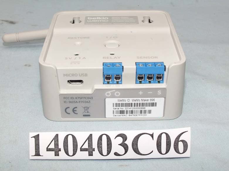 Wemo Maker - FCC ID K7SF7C043 - Belkin International, Inc.