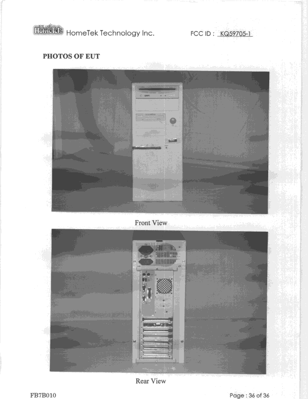 JBP - Part 15 Class B Computing Device Peripheral - FCC ID KQ59705-1 - Domex Technology Corporation