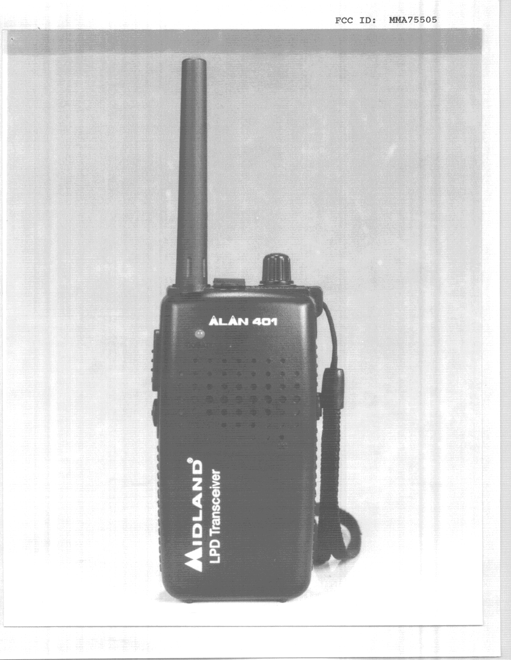 FRF - Part 95 Family Radio Face Held Transmitter - FCC ID MMA75505 - Midland Radio Corporation