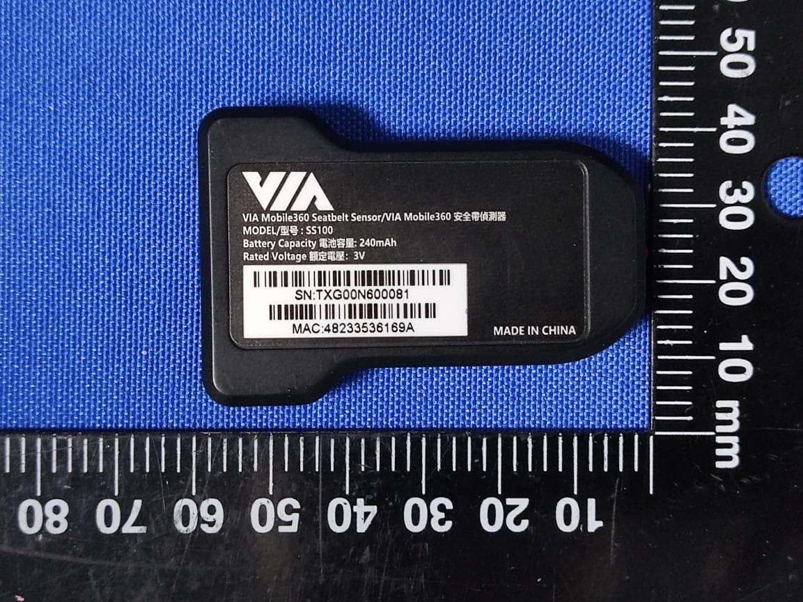 seatbelt sensor - FCC ID NCI-M360-SS100 - VIA Technologies, Inc.