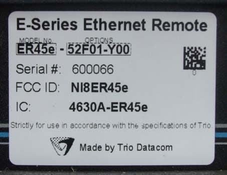 UHF REMOTE DATA TRANSMITTER - FCC ID NI8ER45E - Schneider Electric Systems Canada Inc.