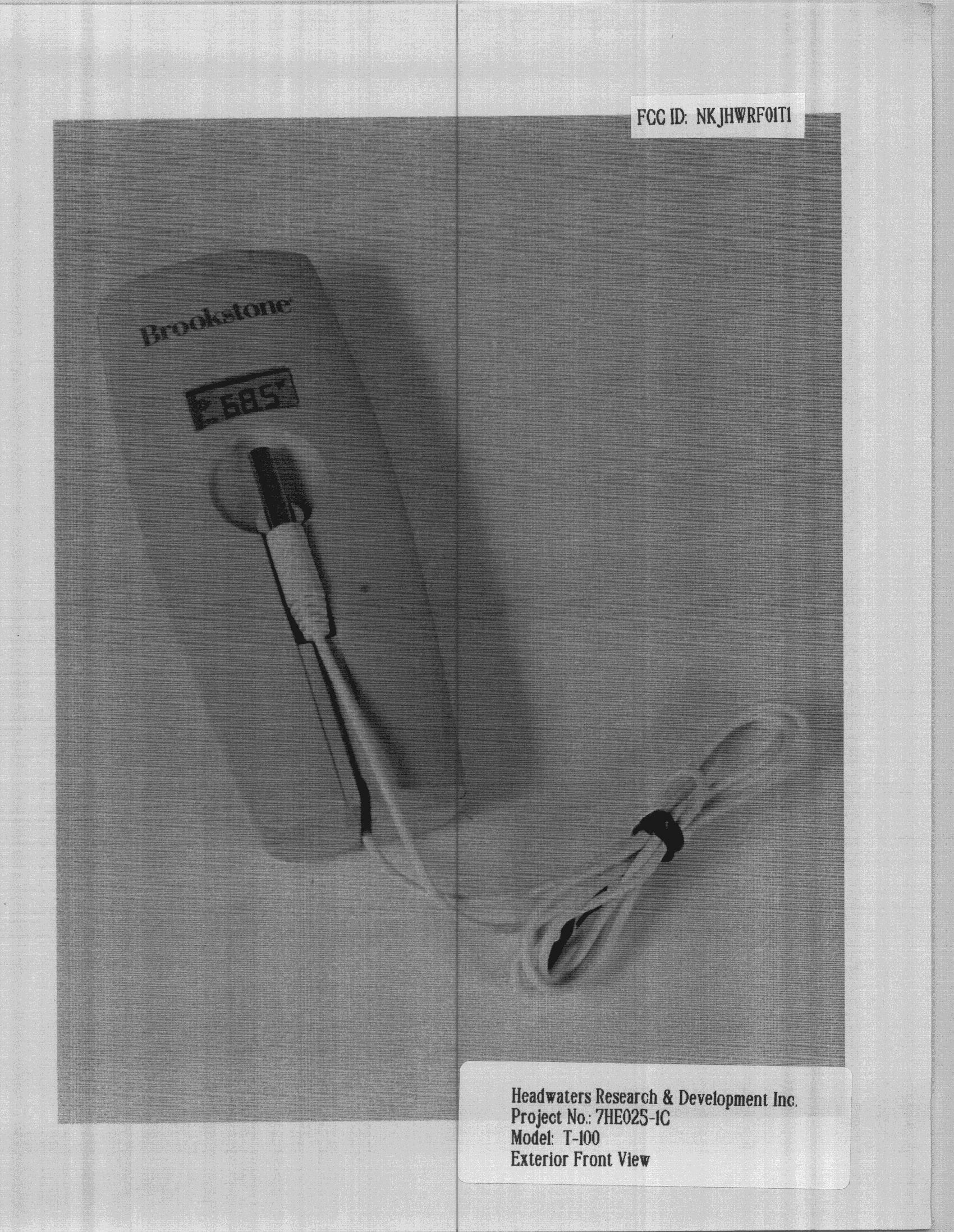 Thermometer/Temperature Transmitter - FCC ID NKJHWRF01T11 - Headwaters Research and Development Inc