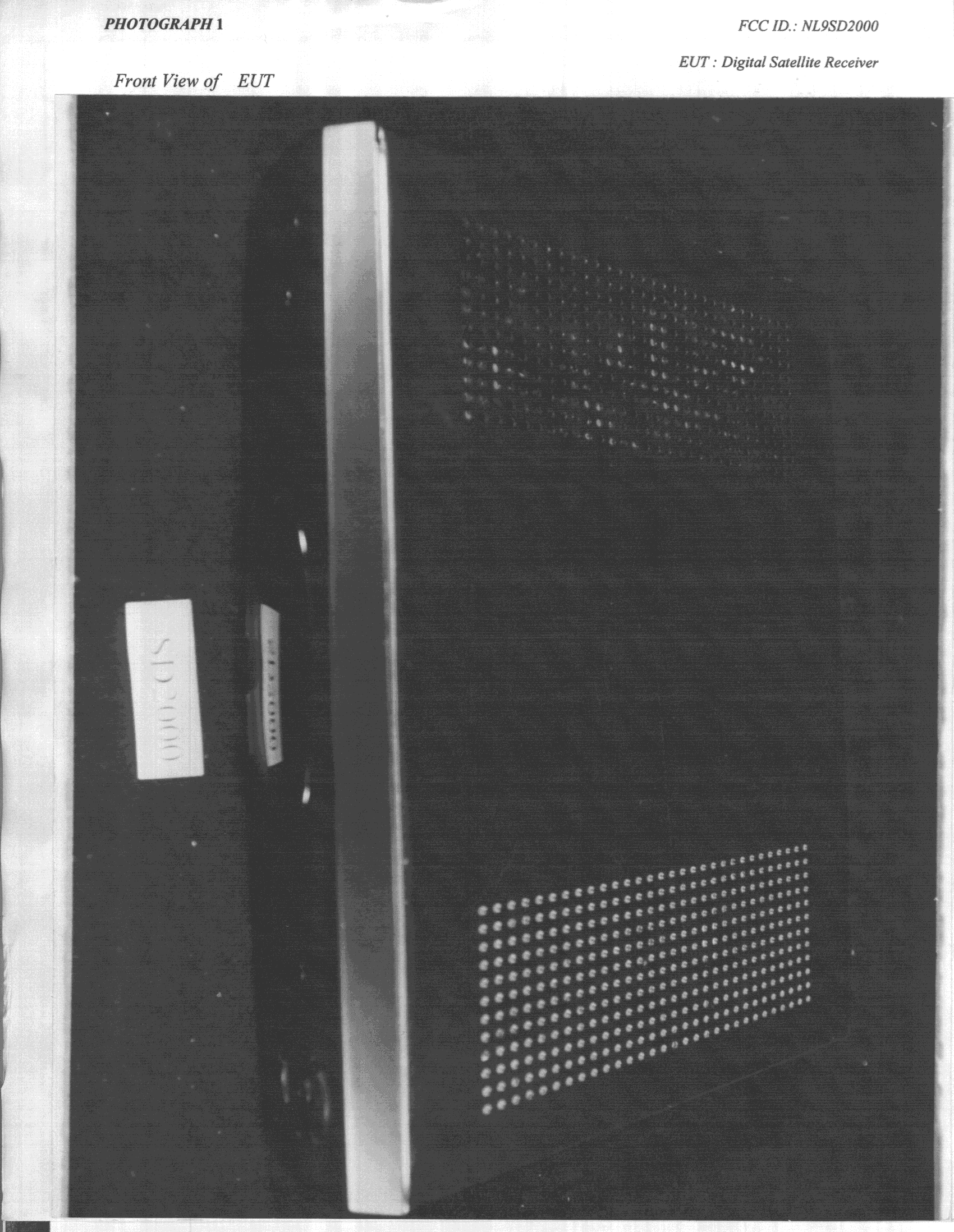 Satellite Receiver - FCC ID NL9SD2000 - Smile Communication Inc