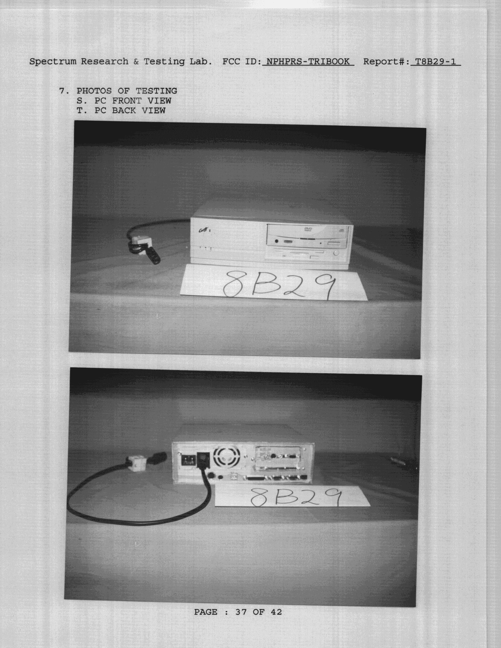 JBC - Part 15 Class B Computing Device/Personal Computer - FCC ID NPHPRS-TRIBOOK - Proside Corp