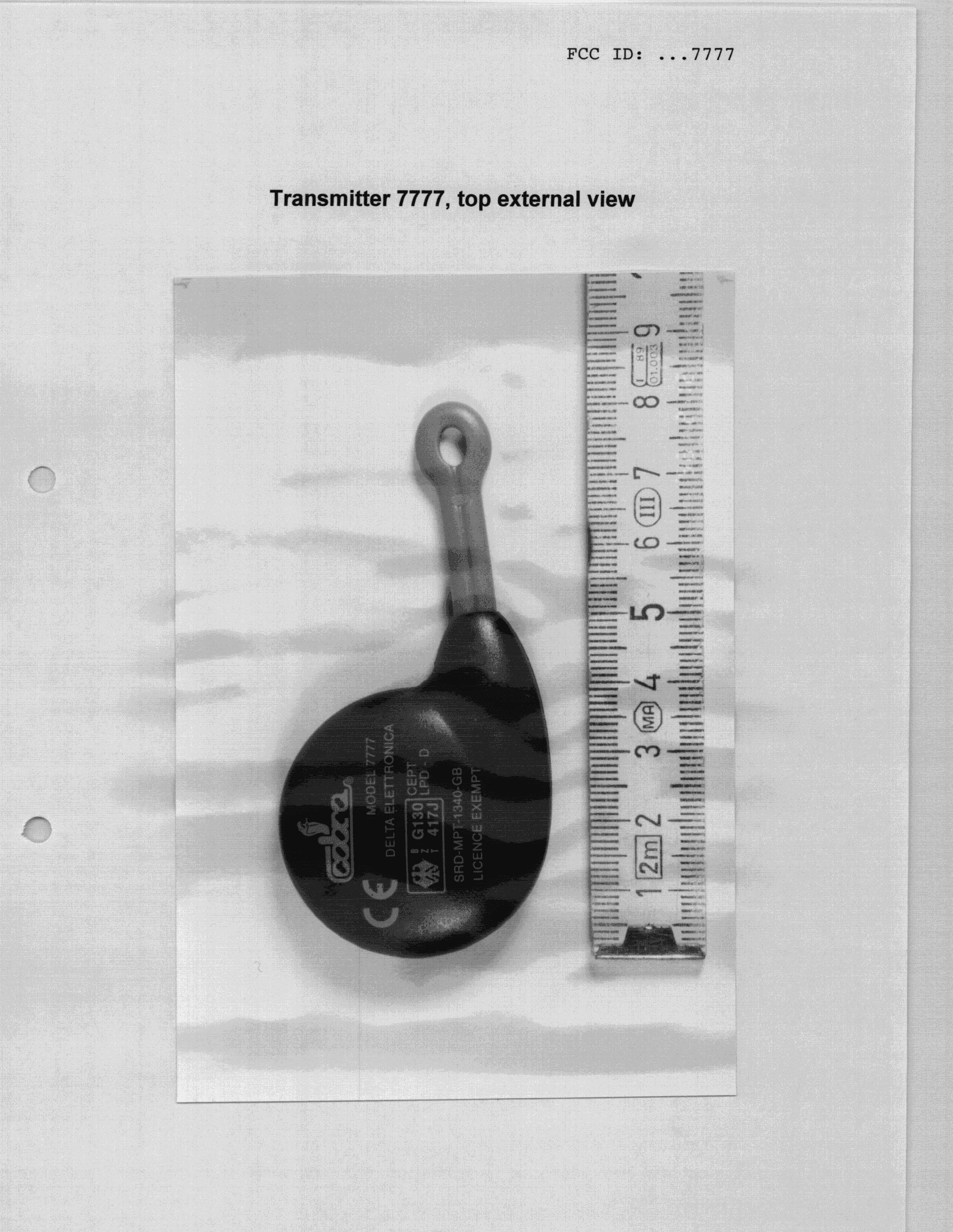 Automobile security system - FCC ID NWD7777 - VODAFONE AUTOMOTIVE SPA