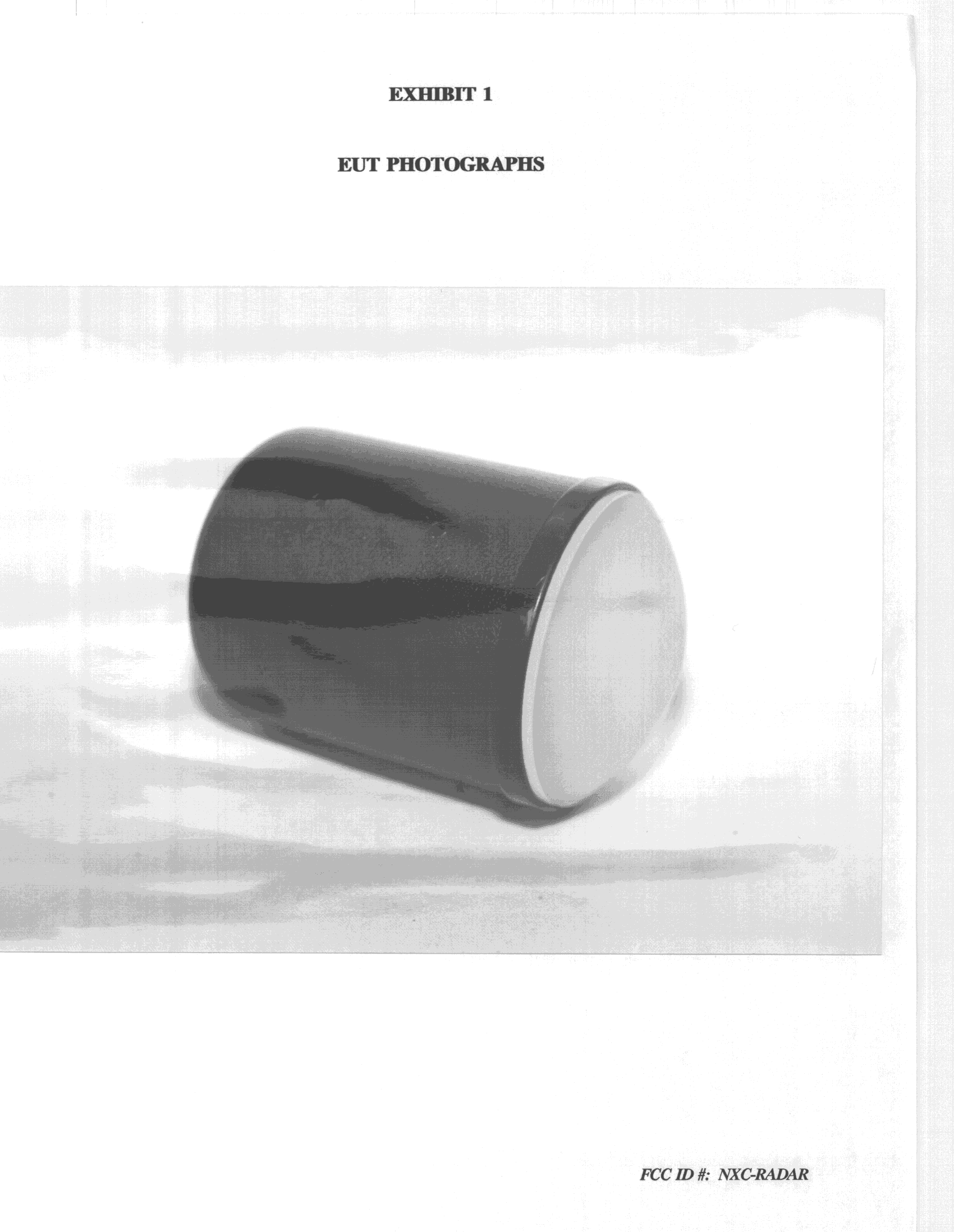 FDS - Part 15 Field Disturbance Sensor - FCC ID NXC-RADAR - Millard, Keith W.