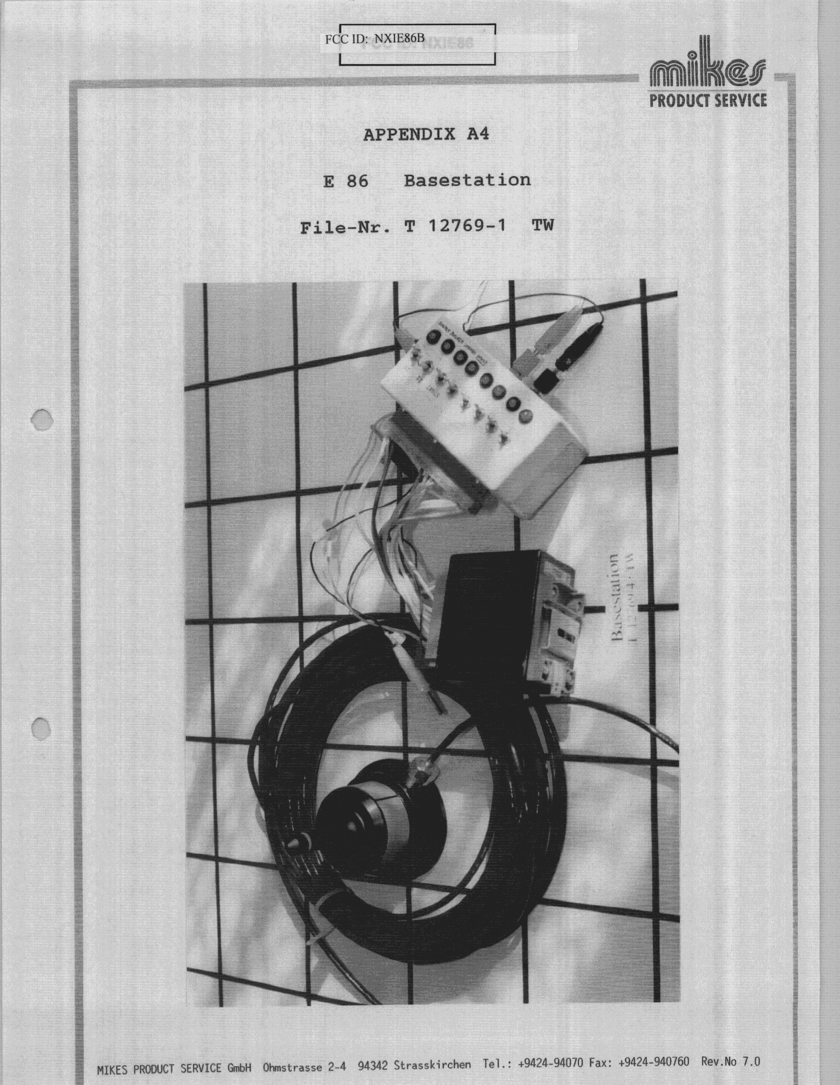 Industrial Control Base Station - FCC ID NXIE86B - Marposs SpA