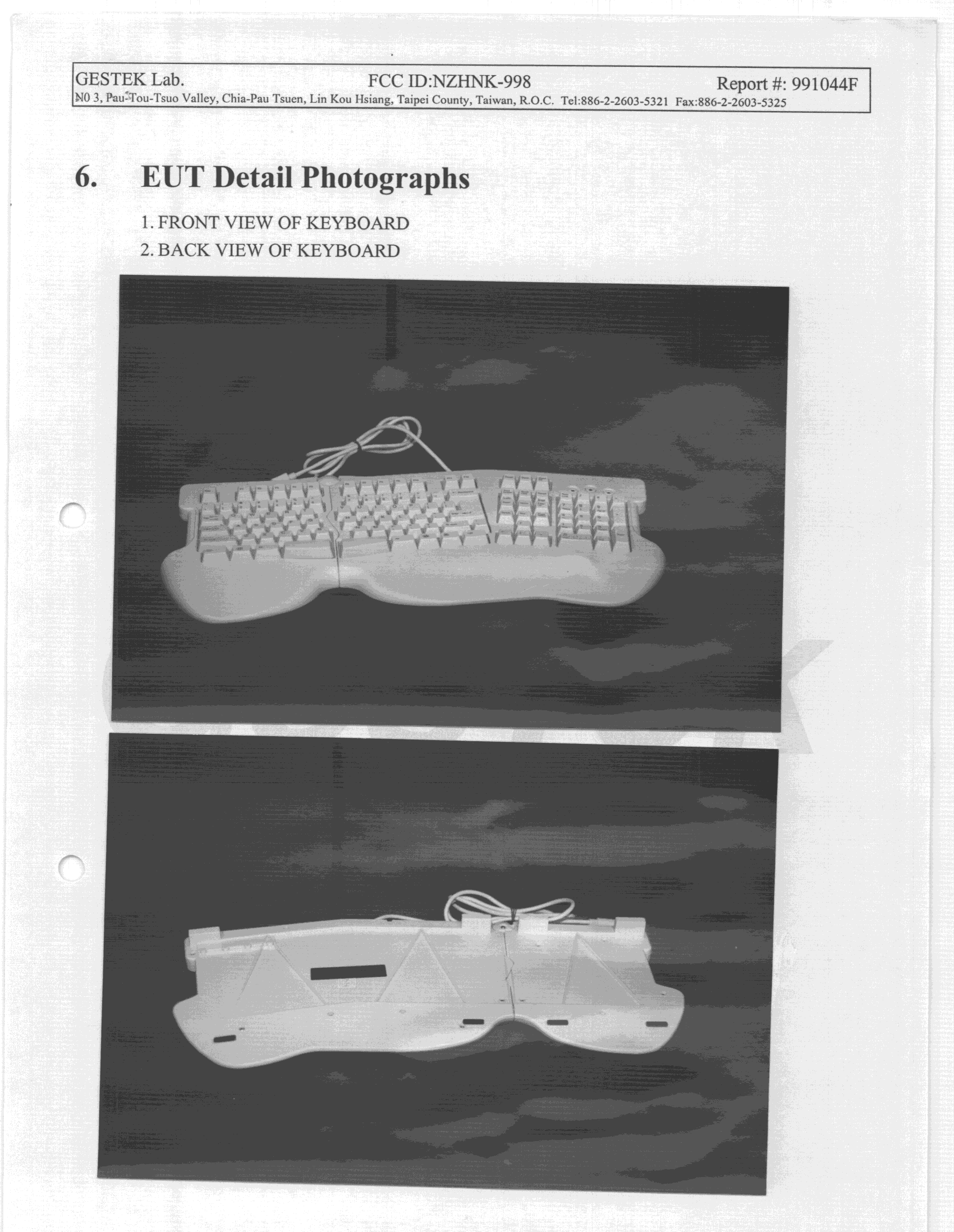 JBP - Part 15 Class B Computing Device Peripheral - FCC ID NZHNK-998 - Danwill Industrial Ltd.