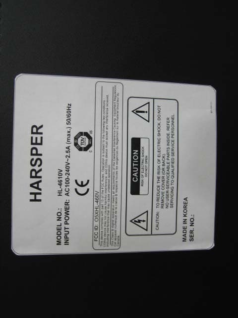 LCD Monitor TV - FCC ID O5XHL-460V - Harsper Co., Ltd.