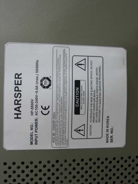 PDP Monitor TV - FCC ID O5XHP-550V - Harsper Co., Ltd.