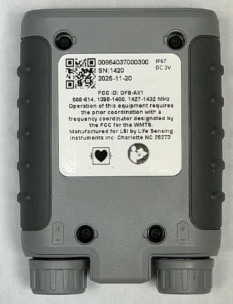 Medical telemetry transmitter - FCC ID OF8-AX1 - Life Sensing Instruments, Inc.