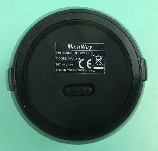 Mini Bluetooth Speaker - FCC ID OG5MW1308 - Shenzhen Maniway Electronics Limited.