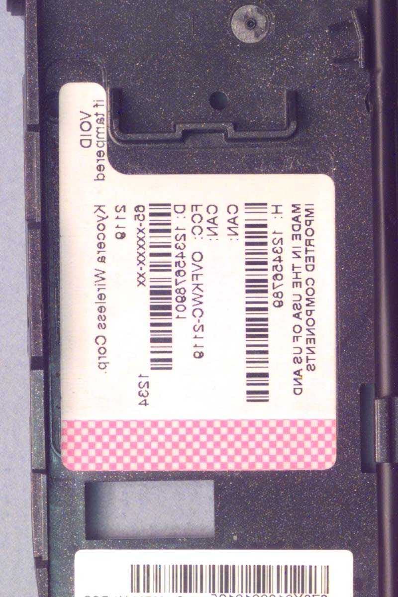 PCS CDMA cellular phone - FCC ID OVFKWC-2119 - Kyocera International, Inc