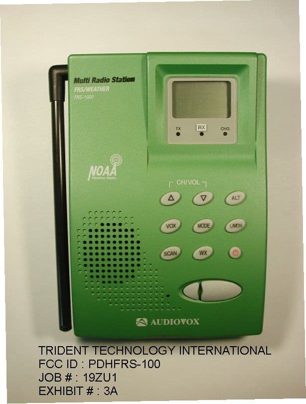 FRS Weather Multi Radio Station - FCC ID PDHFRS-1000 - TTI Tech Co., Ltd.
