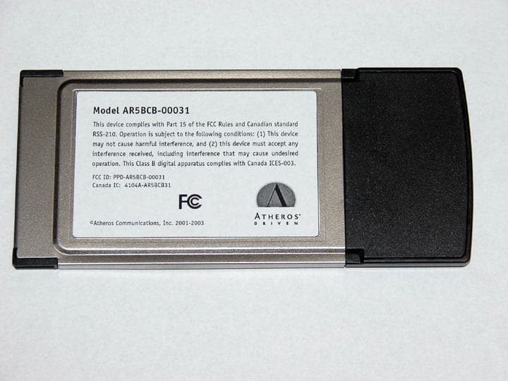 802.11b/g Cardbus Card - FCC ID PPD-AR5BCB-00031 - Qualcomm Atheros, Inc.