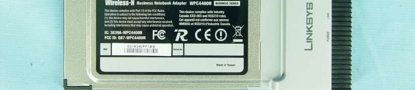 Wireless-N Business Notebook Adapter - FCC ID Q87-WPC4400N - LINKSYS LLC