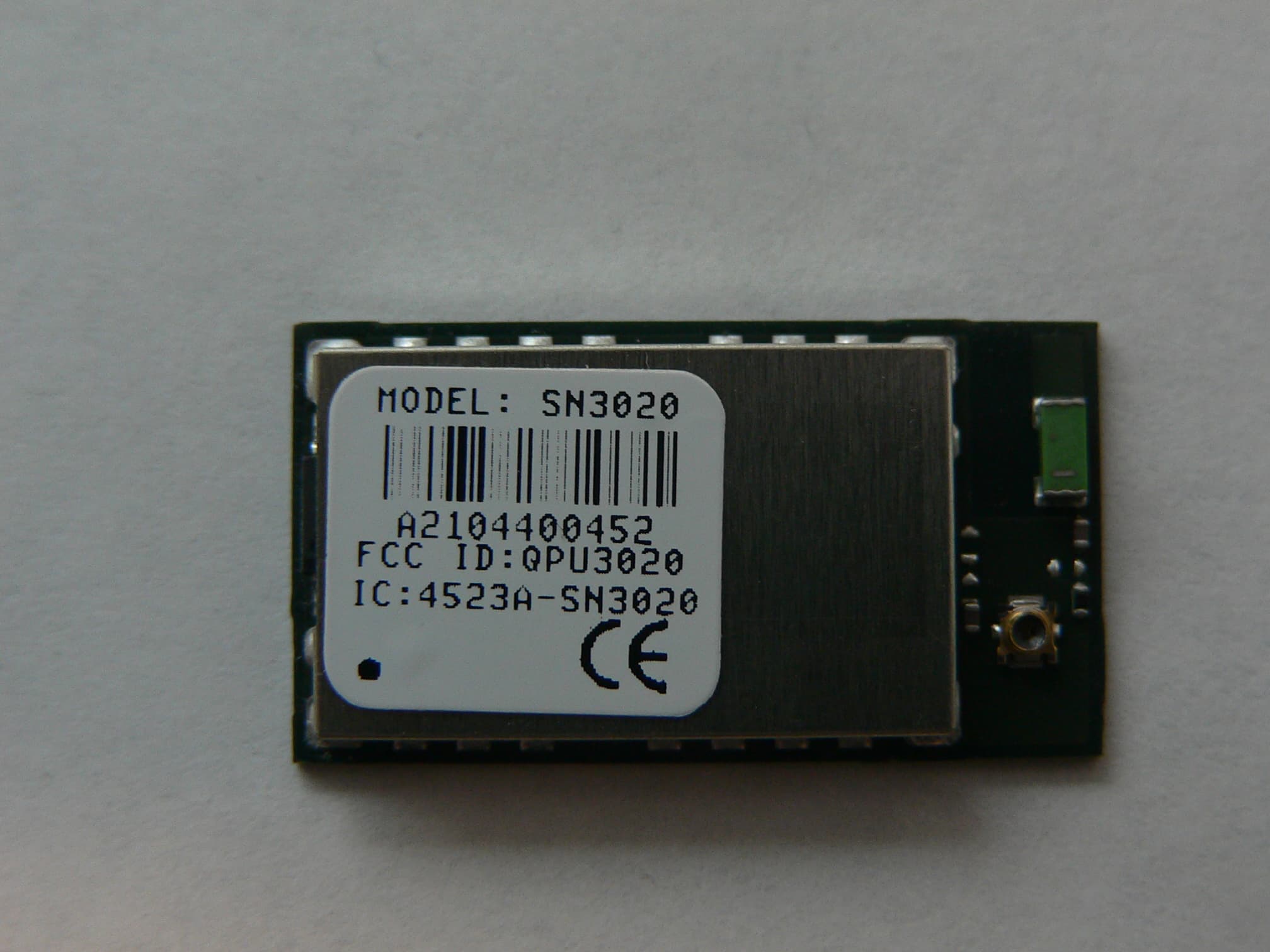 SYCHIP SN3020 IEEE802.15.4/ZIGBEE SMART ENERGY MODULE - FCC ID QPU3020 - Murata Electronics North America