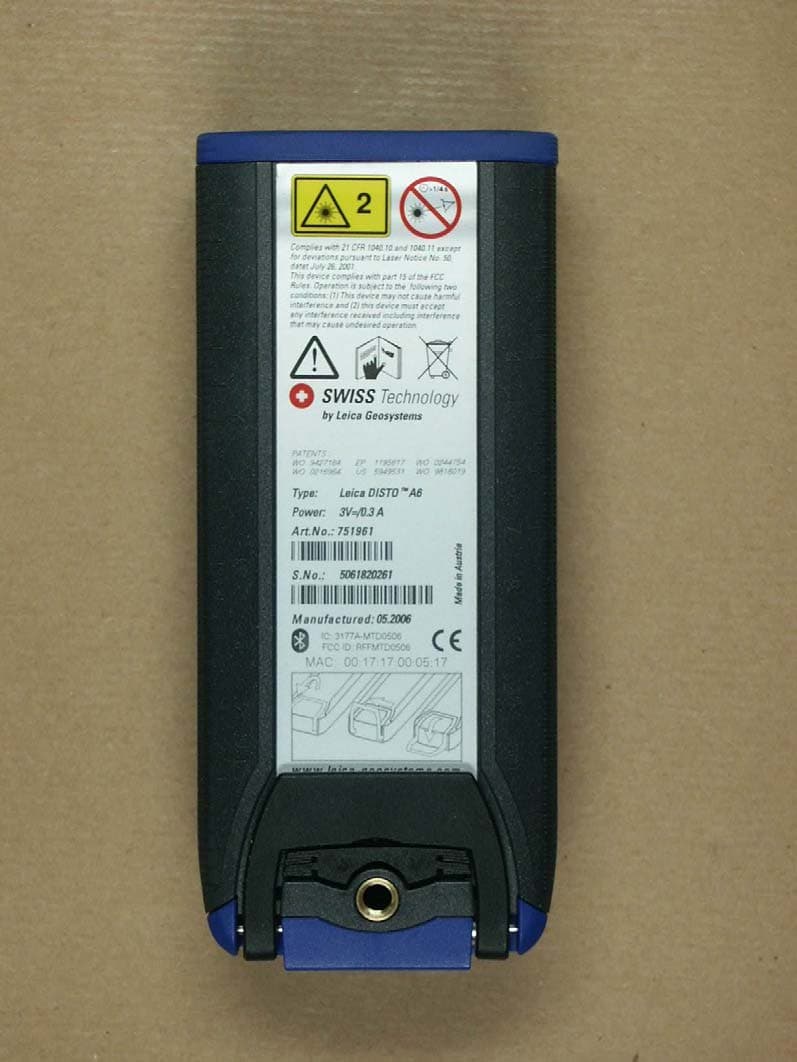 Handheld Laser Distance Meter - FCC ID RFFMTD0506 - Leica Geosystems AG, CPD