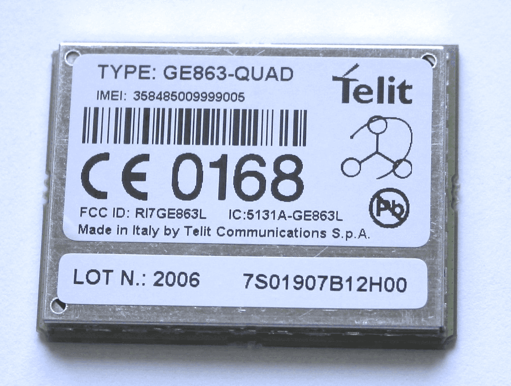 Quad-Band GSM/GPRS module - Type: GE863 - FCC ID RI7GE863L - Telit Communications S.p.A.