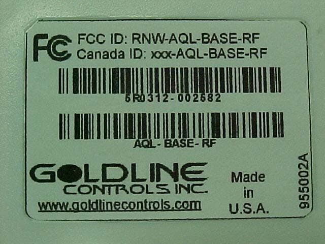 RF Base Station - FCC ID RNW-AQL-BASE-RF - Hayward Industries, Inc.